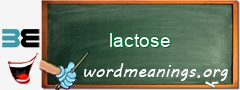 WordMeaning blackboard for lactose